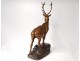 Bronze sculpture Grand Deer rock Jules Edmond Masson animal XXth century