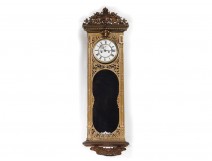 Wall clock gilded bronze cherubs columns Napoleon III clock nineteenth