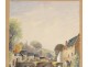 Watercolor Quimperlé washerwomen women bridge Lovignon Brittany Finistère twentieth