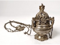 Censer bronze silver angels Saints dragon Cetus church censer eighteenth