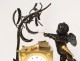 Pendulum bronze cherub Love mucisian zither globe I Empire clock nineteenth