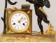 Pendulum bronze cherub Love mucisian zither globe I Empire clock nineteenth