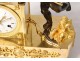 Pendulum bronze cherub Love mucisian zither globe I Empire clock nineteenth