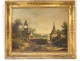 Table clock HST landscape countryside steeple chapel French school nineteenth