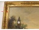 Table clock HST landscape countryside steeple chapel French school nineteenth