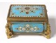 Small box box enamels Bressans pearls bronze flowers Napoleon III nineteenth