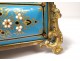 Small box box enamels Bressans pearls bronze flowers Napoleon III nineteenth