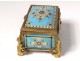 Small box box enamels Bressans pearls bronze flowers Napoleon III nineteenth