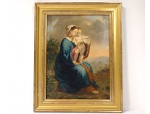 HSC portrait Virgin Mary Child landscape Delacroix French School XIX