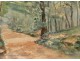 Watercolor Landscape undergrowth J.Mechin twentieth