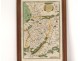 Map watercolor engraving country of Vermandois by Jean Surhon XVIth century