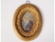 Miniature painted oval portrait king France Louis XVI order St-Spirit XVIII