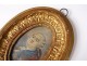 Miniature painted oval portrait king France Louis XVI order St-Spirit XVIII