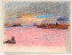 Drawing pastel Remo Wolf view Venice Grand Canal dedication Van Leyden 1958