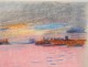 Drawing pastel Remo Wolf view Venice Grand Canal dedication Van Leyden 1958