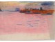 Drawing pastel Remo Wolf view Venice Grand Canal dedication Van Leyden 1958