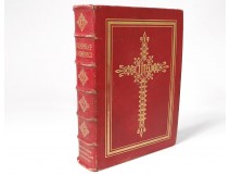 Roman Missal Altar Latin Mass Red Leather Gilding Cross 1896 Nineteenth Century