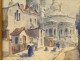 Watercolor Paris Montmartre Sacre Coeur twentieth