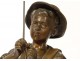 Sculpture bronze Lavergne young fisherman child nineteenth century