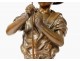 Sculpture bronze Lavergne young fisherman child nineteenth century