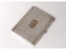 Lithuanian silver cigarette case monogram coin gold Oscar Vuk XXth