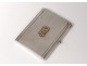 Lithuanian silver cigarette case monogram coin gold Oscar Vuk XXth