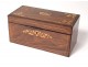 Tea box set Charles X marquetry rosewood maple speckled nineteenth