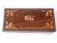 Tea box set Charles X marquetry rosewood maple speckled nineteenth