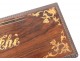 Tea box set Charles X marquetry rosewood maple speckled nineteenth