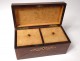 Tea box set Charles X marquetry rosewood maple speckled nineteenth