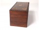 Tea box set Charles X marquetry rosewood maple speckled nineteenth