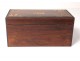 Tea box set Charles X marquetry rosewood maple speckled nineteenth