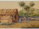 Orientalist watercolor characters palliers twentieth Africa