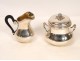 Coffee or tea service in sterling silver, goldsmith Linzeler, nineteenth