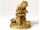 Gilded bronze sculpture Amour cherub book book flowers nineteenth century