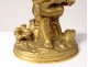 Gilded bronze sculpture Amour cherub book book flowers nineteenth century