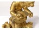 Gilded bronze sculpture Amour cherub book book flowers nineteenth century