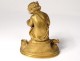 Gilded bronze sculpture Amour cherub book book flowers nineteenth century