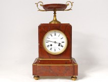 Pendulum marble red L. Leroy &amp; Cie Horlogers Marine Paris clock twentieth