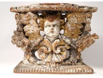 Console carving console wood polychrome cherry Louis XIV seventeenth