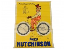 Hutchinson Tire advertising poster of ap. Mich Bouquet Paris 20th century