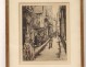 Engraving etching Eugène Béjot Moulin de la Galette Paris chickens twentieth century