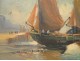 HSC marine painting boats fishing docks port Ber painting twentieth century