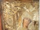 Russian orthodox icon Virgin of Kazan Child Jesus leaves golden metal twentieth