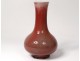 Small glazed stoneware vase red blood of beef China Chinese nineteenth century