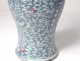 Large Chinese white-blue porcelain vase baluster foliage signed nineteenth