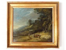 Little HSP painting Jesus Apostles Canaanite miracle landscape painting eighteenth