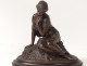 Bronze sculpture Charles Cumberworth bird girl L. Merchant Nineteenth