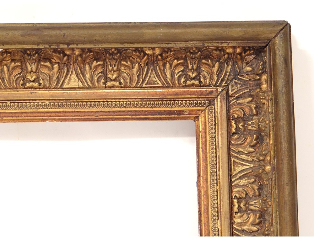 Stucco wood frame gilded leaves acanthus Napoleon III antique ...