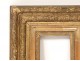 Small frame Barbizon wood stuccoed gilt leaves acanthus antique frame nineteenth